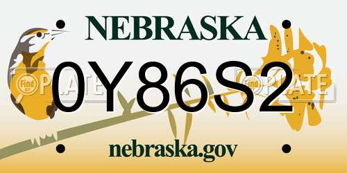 0Y86S2 Nebraska License Plate