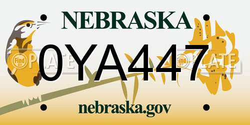 0YA447 Nebraska License Plate