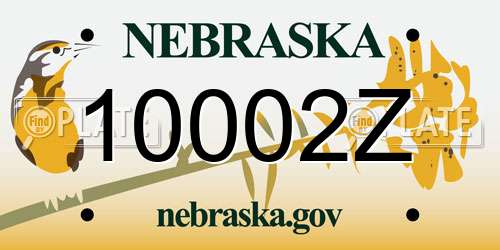 10002Z Nebraska License Plate