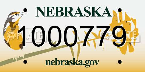 1000779 Nebraska License Plate