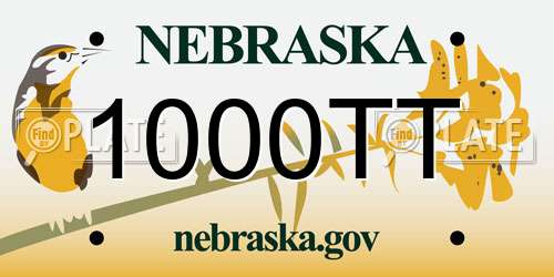 1000TT Nebraska License Plate