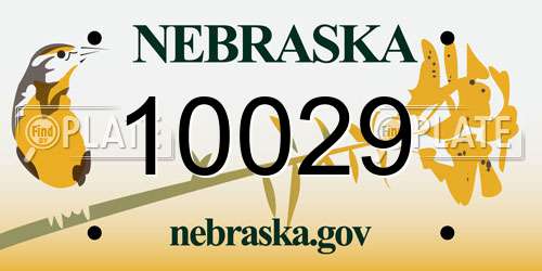 10029 Nebraska License Plate