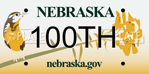 100TH Nebraska License Plate