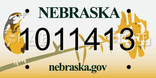 1011413 Nebraska License Plate