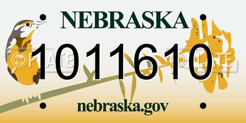 1011610 Nebraska License Plate