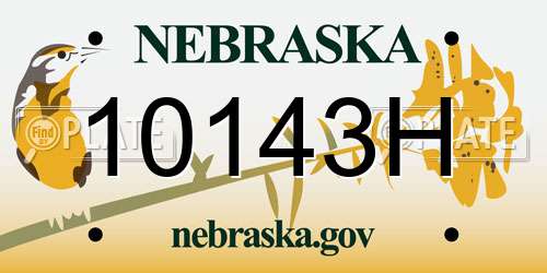 10143H Nebraska License Plate