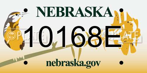 10168E Nebraska License Plate