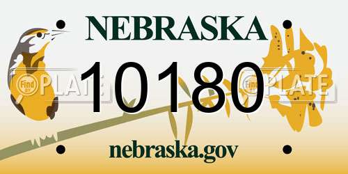 10180 Nebraska License Plate
