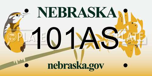 101AS Nebraska License Plate