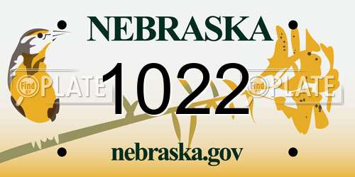 1022 Nebraska License Plate