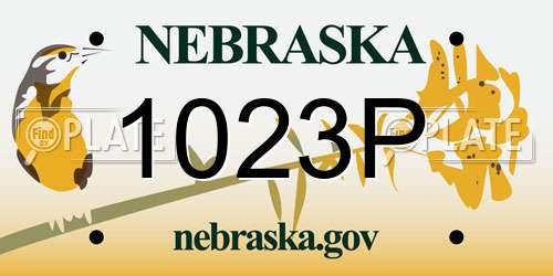 1023P Nebraska License Plate