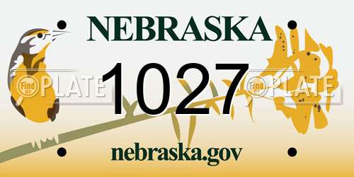 1027 Nebraska License Plate