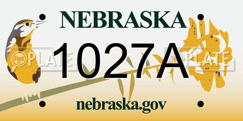 1027A Nebraska License Plate