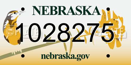 1028275 Nebraska License Plate