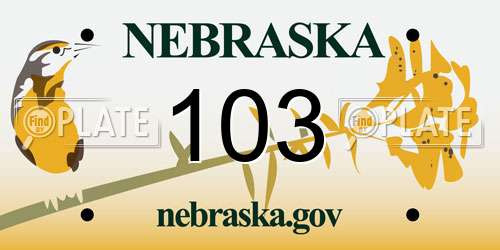 103 Nebraska License Plate
