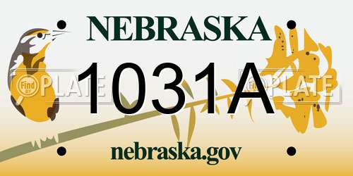 1031A Nebraska License Plate