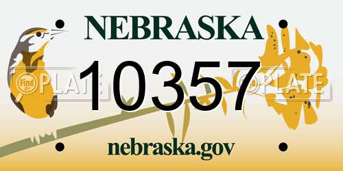 10357 Nebraska License Plate