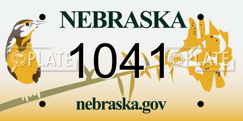 1041 Nebraska License Plate