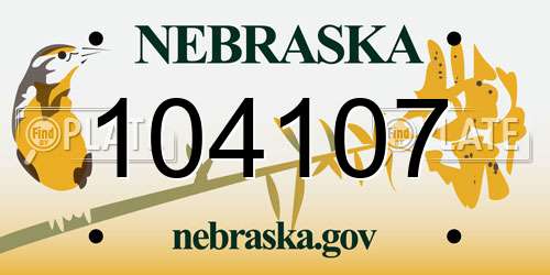 104107 Nebraska License Plate