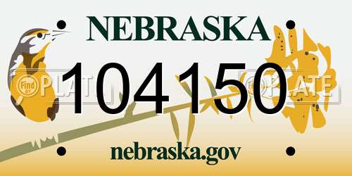 104150 Nebraska License Plate