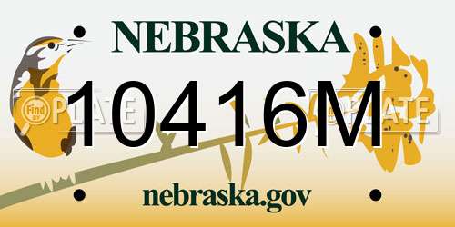 10416M Nebraska License Plate