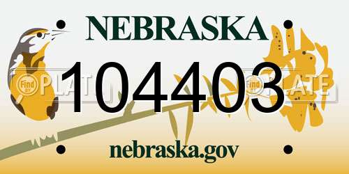 104403 Nebraska License Plate