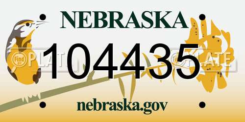 104435 Nebraska License Plate