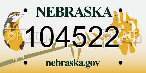104522 Nebraska License Plate