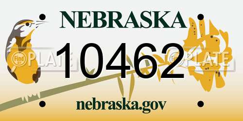 10462 Nebraska License Plate
