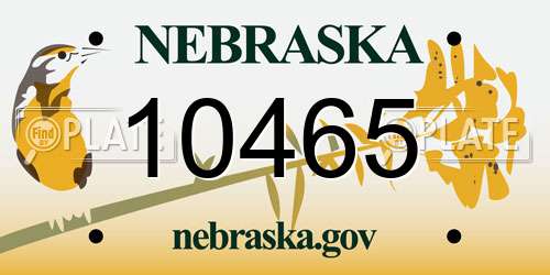 10465 Nebraska License Plate