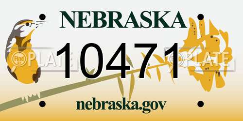 10471 Nebraska License Plate