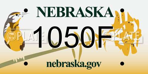 1050F Nebraska License Plate