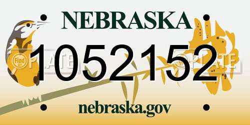 1052152 Nebraska License Plate