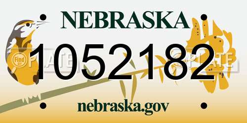 1052182 Nebraska License Plate