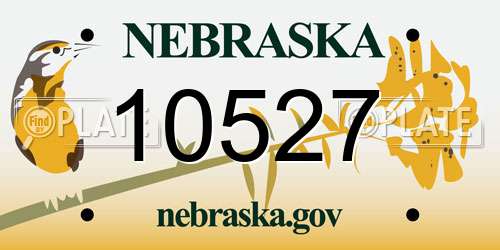 10527 Nebraska License Plate
