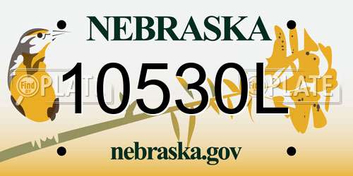 10530L Nebraska License Plate