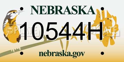 10544H Nebraska License Plate