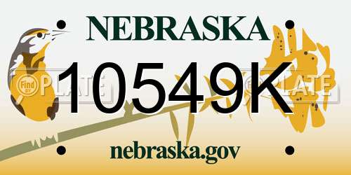 10549K Nebraska License Plate
