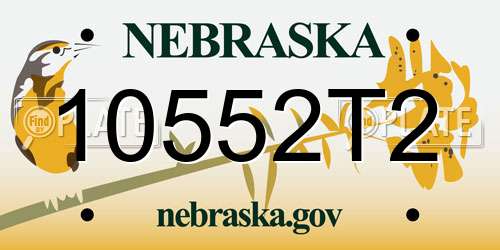 10552T2 Nebraska License Plate