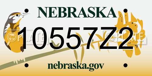 10557Z2 Nebraska License Plate