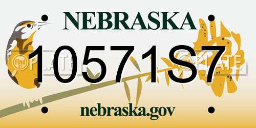 10571S7 Nebraska License Plate