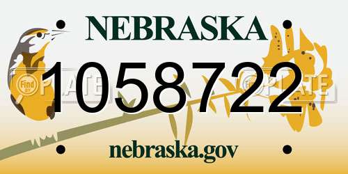 1058722 Nebraska License Plate