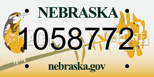 1058772 Nebraska License Plate