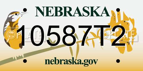 10587T2 Nebraska License Plate