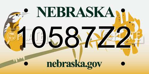 10587Z2 Nebraska License Plate