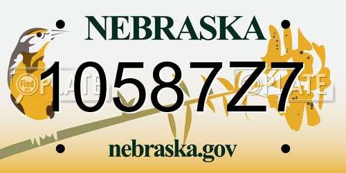 10587Z7 Nebraska License Plate