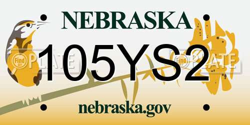 105YS2 Nebraska License Plate