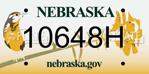 10648H Nebraska License Plate