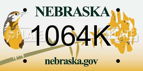 1064K Nebraska License Plate