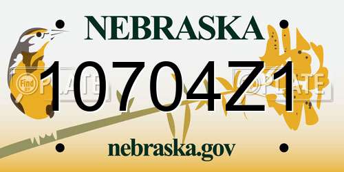 10704Z1 Nebraska License Plate
